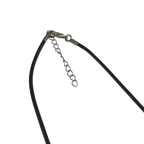 Goldstone Gemstone Pendulum Pendant Necklace Black Cord Spiritual Witch Gift - Picture 2 of 4